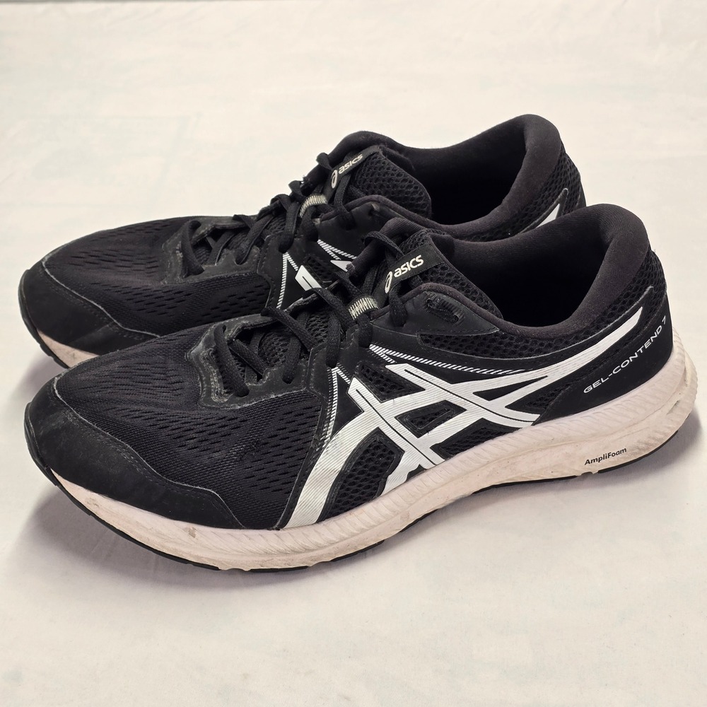 ASICS‎ GEL-Contend 7 Men's Black White Athletic Running Shoes Extra Wide Size 13